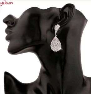 4in1 Fashion Set Necklace Earrings Bracelet Ring Rhinestone Jewerly Bright Luster for Lady