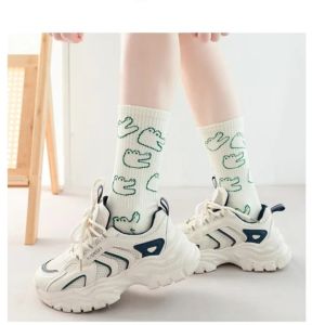 Kaos Kaki Panjang Wanita Katun Sweet Smile Croco Fashion Sock JCKK233