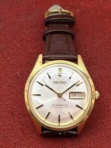 SEIKO SEIKOMATIC-R 30 Jewels Automatic ฝาหลังปลาโลมา ตัวเรือนทองชุบ นาฬิกาผู้ชาย มือสองของแท้