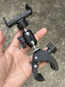 Car Mount Phone Holder Rotatable Crab Claw Clip Tricycle Phone Stand Lazy Bracket Cloud Platform Mobile Phone Carriage Bracket