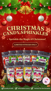 Christmas Sprinkles Mix - Christmas Vermicelli Sprinkles Mixes - Christmas Edible Decor Christmas Jimmies Candy Sprinkles Christmas Cupcake Toppers