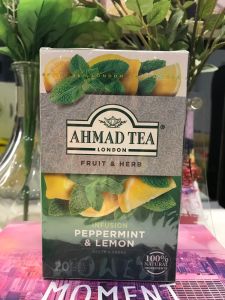 Ahmad Tea London Fruit & Herb Infusion Peppermint&Lemon 20 Foil Wrapped Tea Bags x 2g (40g)