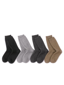 Inner Mongolia 100% Pure Cashmere Socks Men and Women Thickened Heattech Stockings Autumn and Winter Pure Color Mid-High Tube Woolen Socks