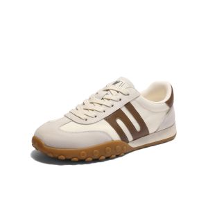 รองเท้าเด็กซ์เทรนเนอร์ Belle Breathable รองเท้าลำลองสำหรับผู้หญิง รองเท้าส้นแบนแบบสวมหัวกลม พื้นยาง สีสันสดใส ฤดูใบไม้ผลิ 2025