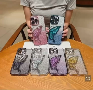 ⚡️ส่งจากไทย⚡️เคสโทรศัพท์ กริตเตอร์ หรูหรา สำหรับรุ่น Vivo Y03 Y03T Y28S Y18 Y28 Y33S Y33T Y21 T1X เคสใส ขอบสี กันกระแทก ผีเสื้อ น่ารัก ตั้งได้ สุดหรู E4🦋