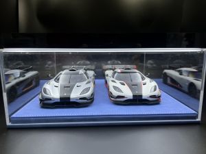 Acrylic Dust Cover Car Model Display Box Integrated Design for Autoart CMC Models 1/18 Dual Parking Slot Special Use