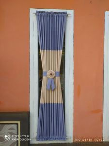 gorden ikat pita kupu kupu minimalis kombinasi gorden jendela katun embos