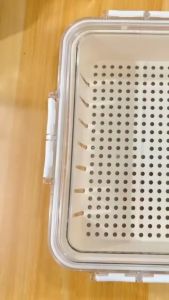 Harga Grosir -  Kotak Makanan Aesthetic Putih / Tempat Penyimpanan Makanan / Wadah Bumbu Dapur dengan Tutup / Toples Sekat Saring