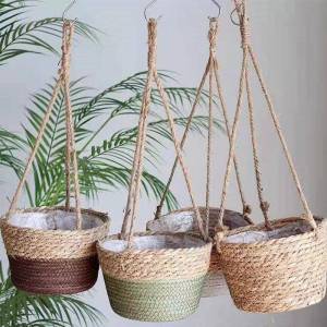 Hanging Wicker Planter for Home Decor Wall-Mounted