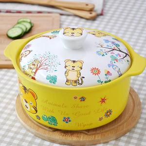 Cartoon Tiger Year Ceramic Stew Pot High Temperature Resistant Gas Stove Top Rice Cooker Soup Pot Home Use Cooking Utensil
