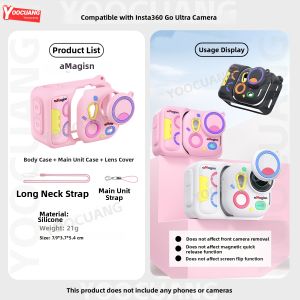 YOOCUANG | Fun Colored Protective Silicone Case for Insta360 Go Ultra Does Not Affect Flip Cover
