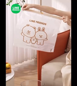 Trash Bag Authentic Line Friends Sanrio Draw String Trash Bag Garbage Bag High Durable Brown Kuromi