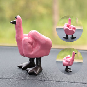 Stress Relief Funny Car Dashboard Decoration Middle Finger Duck Figurine Creative Automobile Interior Accessories