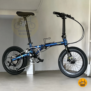 🔷 Fnhon Gust 18" • 𝗠𝗥𝗧/𝗕𝘂𝘀-𝗙𝗿𝗶𝗲𝗻𝗱𝗹𝘆 Shimano 9 Gears 𝗙𝗿𝗲𝗲𝗯𝗶𝗲𝘀 Litepro Lightweight Foldable Bicycle Deep Sea Blue Brompton Aceoffix Lidrop Hydraulic Brake