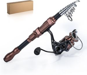 Goture 1.8M 2.1M 2.4M 2.7M Fishing Rod and Reel Combo Kit Carbon Telescopic Fishing Pole Spinning Reel Kit Fishing Accessories