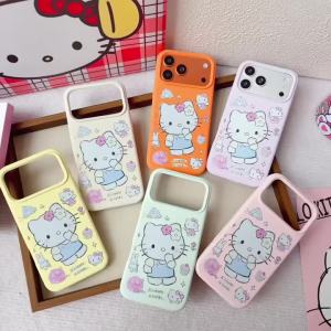 Sanrio | Ốp Lưng Silicon Lỏng Sanrio Hello Kitty Cho iPhone 17/16 Pro Max - Hỗ Trợ Sạc Không Dây Từ Tính Chống Sốc Chống Xước Cảm Giác Mềm Mại