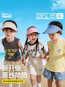 หมวกกันแดดกลางแจ้งแบบมีขอบกว้างสำหรับเด็ก LUSN หมวกปีนเขาชายหาดแบบสวมหัวสำหรับเด็กและทารกทั้งชายและหญิง