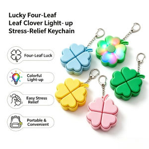 Hot Toys | New Lucky Four-leaf Clover Light-up Stress-relief Keychain Stress-relief Pendant Backpack Pendant Anime