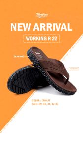Sandal Jepit Pria Bahan Kulit Working R-22 Sandal kasual pria dewasa
