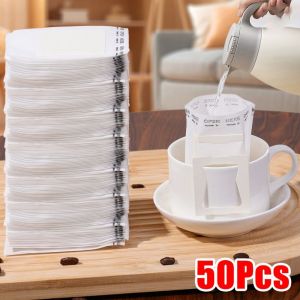 LIAOYING 10/50Pcs Disposable Coffee Filter Bag Hand Pour Coffee Hanging Ear Coffee Powder Filter Bag Durable Thickened Coffee Filter