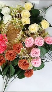 Bunga Carnation/pom² mini 5 Cabang/Bunga Dekorasi/Buket/Hantaran/Hiasan Rumah (CT-9A)