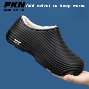 2025 new fashion cotton slippers mens winter warm home cotton shoes waterproof garden shoes indoor non-slip mens shoes 39-46
