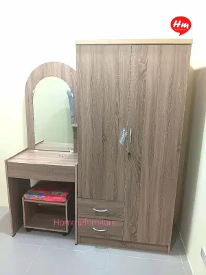 ตู้​เสื้อผ้า​รุ่น​ใหม่ล่าสุด​แบบ​2บาน​เปิด​2​ลิ้นชักขนาด​80x52x180​ซม​โต๊ะ​เครื่อง​แป้ง​พร้อม​สตูล​นั่ง​25ฟุต​กรุงเทพ​ปริมณฑล​ไม่​ต้อง​รอ​สินค้า​จัดส่ง​ใด้​เลย​ค่ะ​