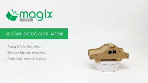 MFK06B - Xe cảnh sát carton - 18x7x8 cm - Đồ chơi lắp ráp mô hình từ bìa carton cứng cao cấp