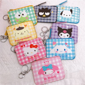 ULEEK  Kawaii Sanrio Cartoon Wallet Cheap Cinnamoroll MyMelody Hello Kitty Kuromi Pachacco Leather Card Holder Cute Coin Purse