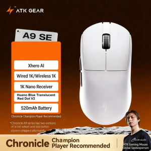ATK A9 SE A9 Plus A9 Pro Max Tri Mode 8K Wireless Gaming Mouse PAW395 Ultra 53g Lightweight 800mAh Ergonomic Esports PC Custom