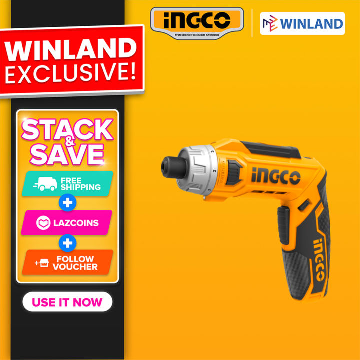 Ingco by Winland Fast Charging LithiumIon Cordless Screwdriver Screw