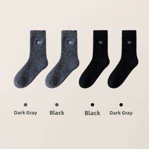 MiiOW | Thickened Woolen Mid-calf Socks Cat Person Autumn Winter Style Floor Length Fleece Lined Super Thick Warm Socks For Postpartum Women