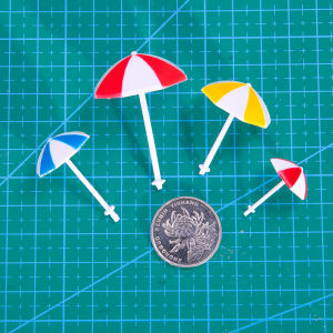 2pcs Scale 1:75-1:200 Miniature Sun Umbrella Model ABS Sunshade for Architecture Building Layout/Diy Making Diorama Beach Scenes