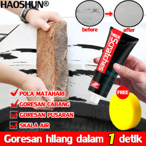 Hilangkan goresan dalam 3 detik HAOSHUN Scratch remover mobil 100ml Mudah menghilangkan noda Menghapus lapisan oksidasi Memperbaiki goresan pada bodi sepeda motor (Rubbing Compound Penghilang PENGHILANG BARET Penghilang baret body mobil)