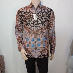 kemeja batik ilalang lawasan Arta batik super KODE 008 batik pria lengan panjang motif ulir 10.10 batik premium grosir batik setono batik alfa modern