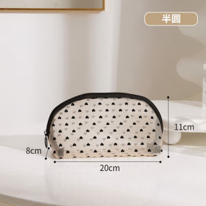Portable Small Size Heart Shaped Cosmetic Bag Net Cloth Wash Bag Makeup Storage Bag for Women on the Go Cosmetic Storage