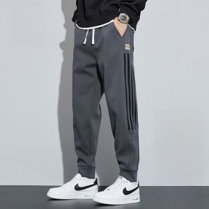 ROMON | Romon Mens Casual Pants Loose Fit Sports Sweatpants Striped Workwear Harlan Long Trousers Trendy Spring Autumn New Style