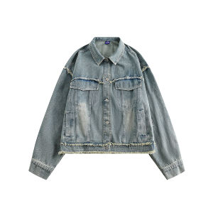 Butterfly Patchwork Loose Womens Denim Jacket Spring Autumn American Retro Design Sensation Niche Fashion Street Style Cotton Blend