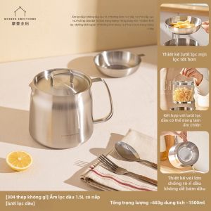 MODERN SWEETHOME | Chảo Chiên Tiết Kiệm Dầu Nhỏ cho Gia Đình Thép Không Gỉ 304