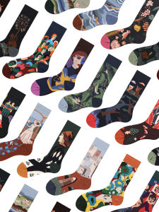 Tất Dài Đến Bắp Chân Bằng Cotton Pha Trộn Cho Nam Và Nữ Quần Lót Thể Thao Mùa Xuân Thu Hè Thường Ngày Dễ Thương Chất Liệu Cotton Mềm Mại