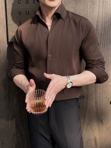 Lexiao | Spring Slim Fit Business Formal Stripe Shirt