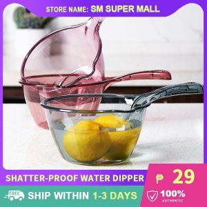 【Multipurpose】Shatter Proof Water Dipper Transparent Wash Basin Bucket Bathroom Shower Accessories Kitchen Plastic Ladle