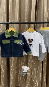Setelan Jaket Jeans Jogger 3in1 Premium Import Set Outer Denim Baju Kaos Lengan Panjang Celana Anak Laki-Laki