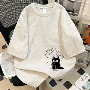 Cute Cartoon Pure Cotton Short Sleeve T-Shirt for Girls Summer New Loose Top Small Design Sense Childrens Clothing