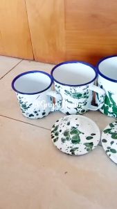GRIYA NATURE [COD] Mug Blirik Jadul 10cm + Tutup | Cangkir Kopi Angkringan | Cangkir Kopi Jadul | Cangkir Jadul Lurik | Cangkir Blirik Jadul Gelas Blirik Jadul | Mug Jadul Blirik Cangkir Jadul Seng Kaleng Stainless Gelas Burik Blurik Cangkir Seng Enamel