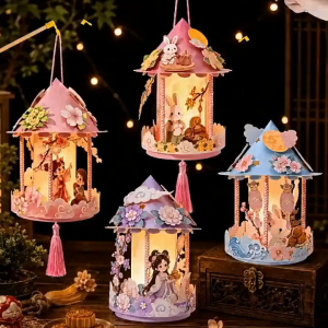 Đèn Lồng Trung Thu Cổ Phong DIY Tự Lắp Ghép | Lồng Đèn Cầm Tay Rước Đèn Chụp Ảnh Trang Trí