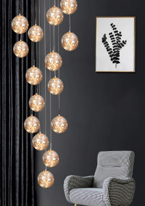 Nordic stair long chandelier Living Room Lamp restaurant Chandeliers Dining Room Light High Ceiling light