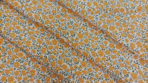 Charlie fabric ผ้าลินินนอก ลินินแท้ ลายดอกเหลือง ลายคมชัด สีสดสวยคุณภาพดีใส่สบายมีของส่งไวผ้าลายน่ารักผ้าหลาผ้ามัสลิน