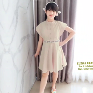 Baju Anak Perempuan Usia Tanggung Remaja 7-16 Tahun | Elena Dress Anak Katun Linen