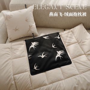 Fashionable Retro Pillow Blanket Handheld Sofa Car Nap Cover Two-In-One Office Multi-Functional Plush Memory Foam Square Pillow